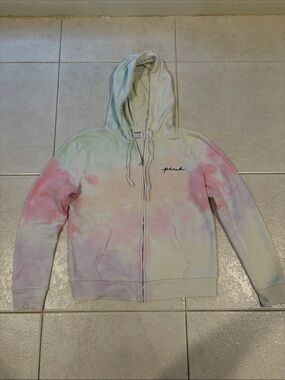 PINK Victoria's Secret Pastel Tie-Dye Zip Hoodie